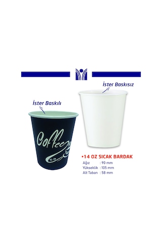 14 Oz Sıcak Bardak 1 Koli 1000 Adet