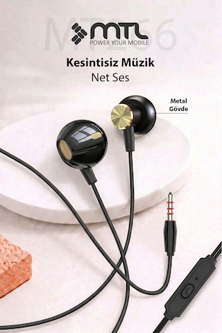 3.5 Mm Jack Girişli Stereo Kulak İçi Metal Kablolu Kulaklık Konforlu Ses Mt266 Diğer