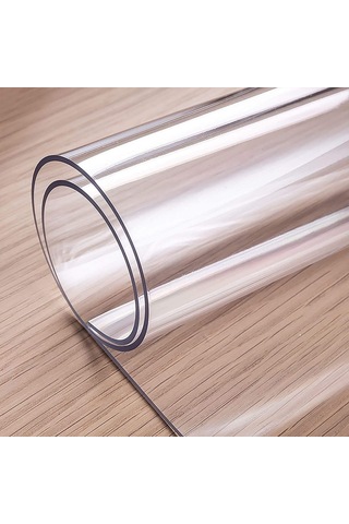 1.2mm Şeffaf Pvc Masa Ve Masa Örtüsü Koruyucu Masa Pedi Koruyucu Mika Asetat Masa Örtüsü En: 90cm, Boy Çok Renkli