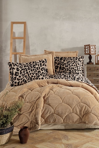 Nordqueen Wellsoft Çift Kişilik Uyku Seti Çift Taraflı Leo Kahverengi