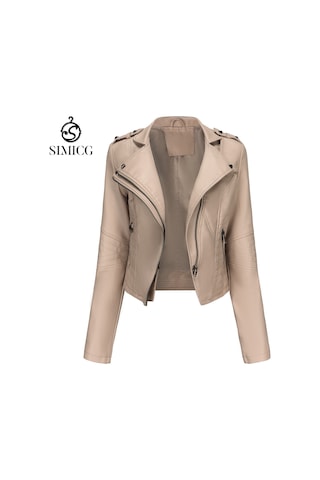 Kadınlar İçin Dar Kesim Uzun Kollu, Avrupa Ve Amerikan Tarzı, Fermuarlı Kısa Ceket. Beyaz