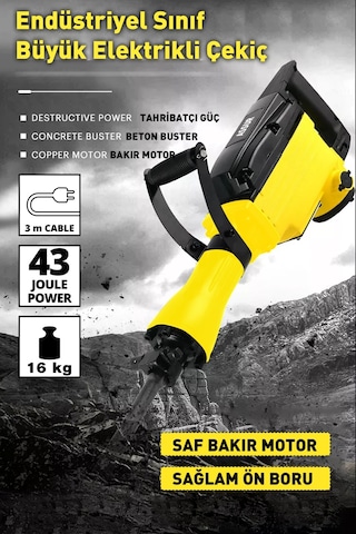 Assur ASR514 1800 W 16 KG Darbeli Kırıcı Delici Hilti Sarı