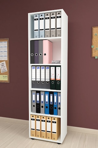 Bofigo 5 Raflı Ofis Dolabı Klasörlük Çok Amaçlı Dolap Beyaz