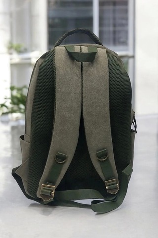 Haki Kanvas Kumaş 15,6 İnç Laptop -okul Sırt Çantası Renkli Çok Renkli