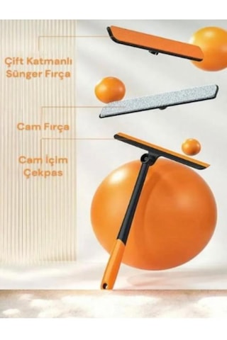 360 Pencere Temizleyici 3 Lü Set Mop Ve Çekpas Pratik Ve Hızlı Cam Temizleme Aracı