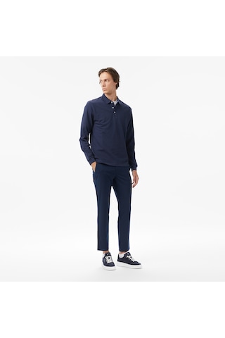 Nautica Erkek Lacivert Classic Fit Uzun Kollu Polo Yaka T-shirt Düz K57042t Lacivert