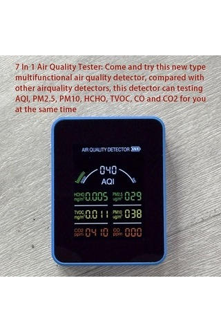 Sandwich 7'li Hava Kalitesi Ölçer Motion003 Orange Anlık Aqı Co2 Hcho Tvoc Co Pm2.5 Pm10 Şarj Edilebilir