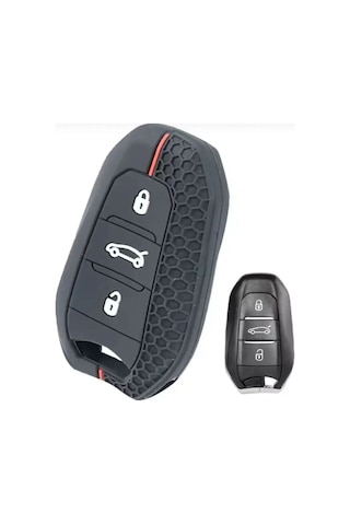 Gma Keys Peugeot 208 308 508 2008 3008 5008 Rifter Citroen Opel Petek Desenli Anahtar Kılıfı Siyah Kırmızı
