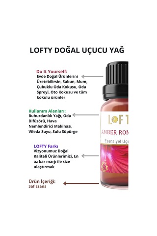 Lofty Amber Romantik Uçucu Yağ Buhurdanlık Esansı Oda Kokusu 10 ML