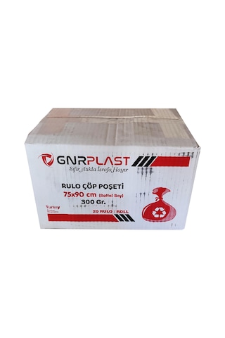 Gnr Endüstriyel 2 Kat Battal Çöp Torbası Poşeti Siyah 300 G 20 x 10'lu 75 x 90 CM