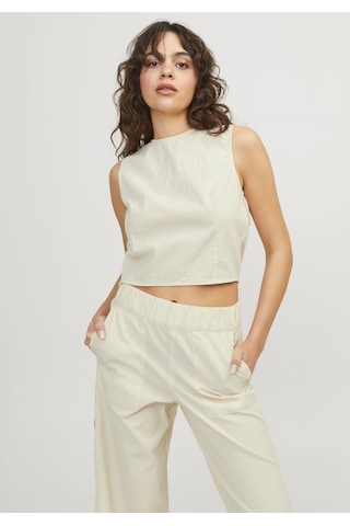 Jack & Jones Kadin Büzgülü Sirt Cut Out Detayli Bluz - Kaia 12253384 Bone White Yeşil