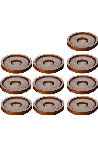 Xurunkeji 10 Adet Şarap Bardakları Masa Altlıkları Şarap Bardakları Döndürme Cam Bardak Altlığı Şarap Altlığı Çay Fincanı Altlığı Bardak Altlığı Ceviz Ceviz