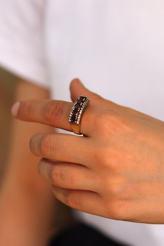 Yakut Taşlı Beştaş Model Otantik Kadın Gümüş Yüzük 201024341 Gümüş