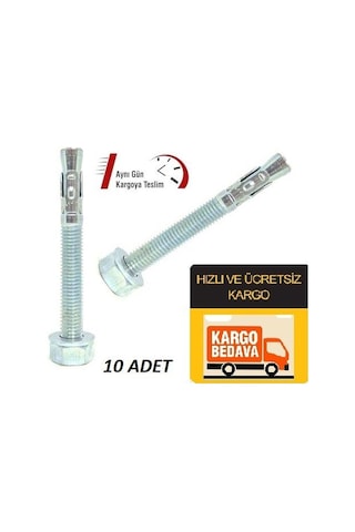 Klipsli Çelik Dübel 10X90 10 Adet Için