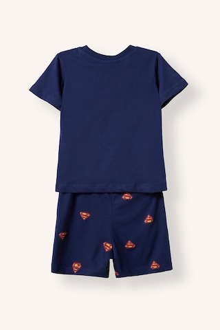 Defacto Superman Lisanslı 2li Lacivert Şortlu Pijama Takımı Erkek Bebek H8148a526hsnv42 Lacivert-nv42
