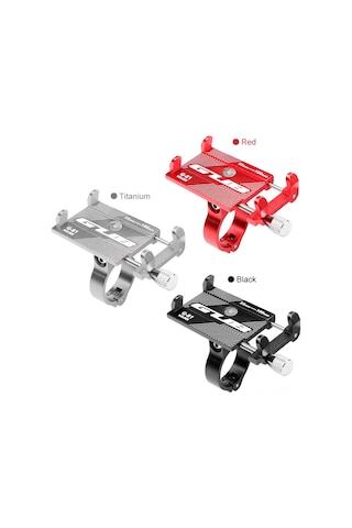 Qingmipy Gub G-81 Aluminyum Bisiklet Telefon Tutucu - 55-100mm Genişlik Uyumlu, 4 Kilitleme Penciği, Kırmızı