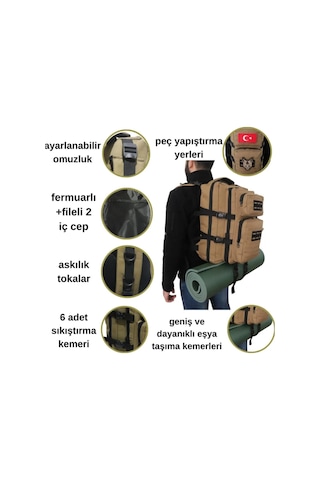 Mygeppetobag Outdoor-askeri Taktik Sırt Çantası Su Geçirmez Çok Gözlü
