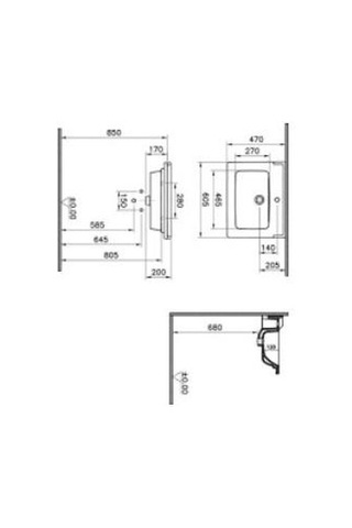 Vitra Integra Classic Etajerli Lavabo 7000b003-0001 Dikdörtgen - 60x46 Cm - Tek Armatür Delikli - Su Taşma Delikli - Beyaz Diğer