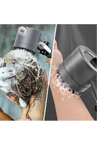 Kangvka Gri A Tipi El Tutan Duş Başlığı - 3 Modlu Ayar, 22 Masaj Şeridi, Pp Filtre Ve Su Durdurma Düğmesi İle Sağlıklı Ve Konforlu Duş Deneyimi Gri