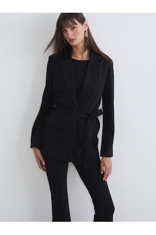 Lcw Vision Siyah Beli Kuşaklı Kadın Blazer Ceket