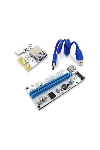 Pcı-E 1X To 16X Usb 3.0 Riser Yükseltici Kart 4748A Uzatma Btc Et