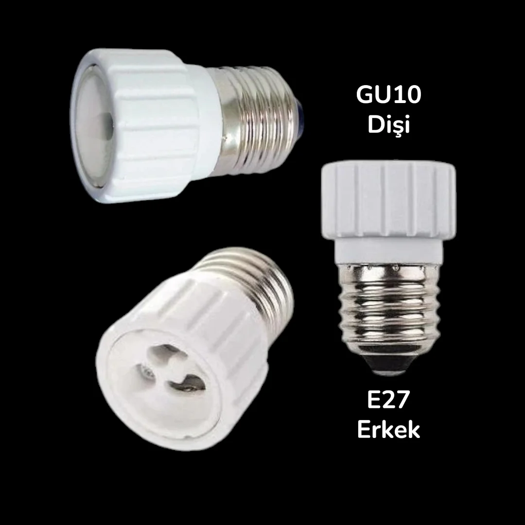 Duy Dönüştürücü E27 Erkek Vidalı Gu10 Dişi Ampul Soket Çevirici Adaptör 1 Adet
