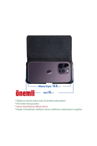 Apple Uyumlu iPhone 14 Pro Kılıfı Kemer Kılıf Kemere Takılan Bel Kılıfı