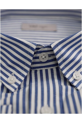 Uki Mavi Çizgili Comfort Fit Gömlek Mavi