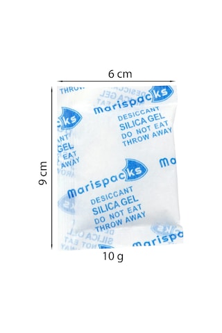 Marispacks 10 G X 25 Adet Silikajel Nem Alıcı Paket Nonwoven, Metalize Doypack Ambalajda