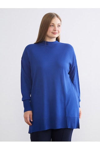 Lcw Modest Mavi Dik Yaka Kadın Triko Tunik