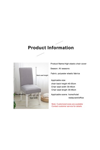 Yaozixa Esnek Jakarlı Sandalye Kılıfı - Yıkanabilir, Çıkarılabilir, Ev/restoran İçin Koruyucu Açık Gri Gri