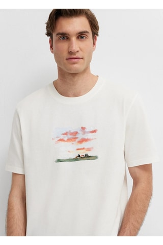 Mavi M0613669-70057 Mavi Baskılı T-shirt Erkek Tişort Beyaz
