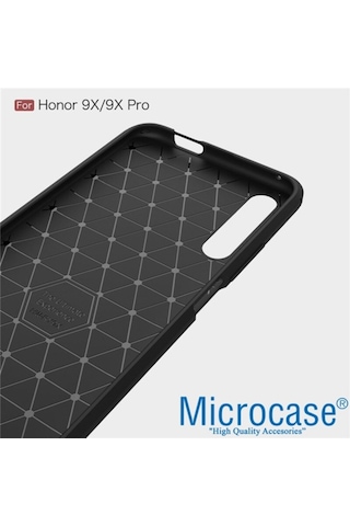Huawei Honor 9X Brushed Carbon Kilif + Cam (Seç) 373231018