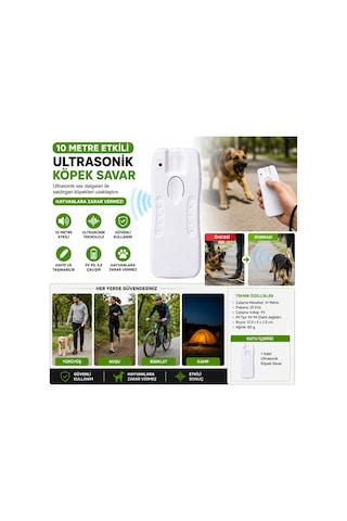 Saldırgan Köpek Kedi Ultrasonik Savar 10 Metre Etkili Uyarıcı