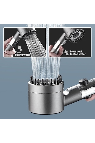 Bosphorusboutique02 2023 Yeni Masaj 3 Ayarlanabilir Filtreli Duş Başlığı Modu Gri, Tıkanma Önleyici Gri