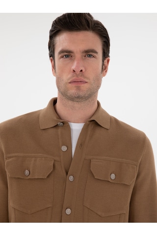 Cacharel Camel Regular Fit Triko Hırka Kahverengi