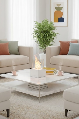 Muko Beyaz Biyoetanol Masaüstü Şömine - 1 Lt Copart Yakıt Hediye