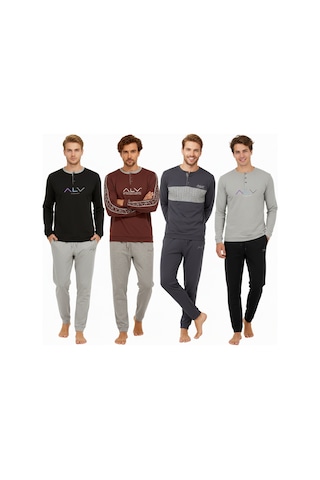 Bonbon Erkek Pamuklu Bohçalık Ve Çeyizlik 4 Adet 2'li Pijama Takımı Bb2239 Çok Renkli