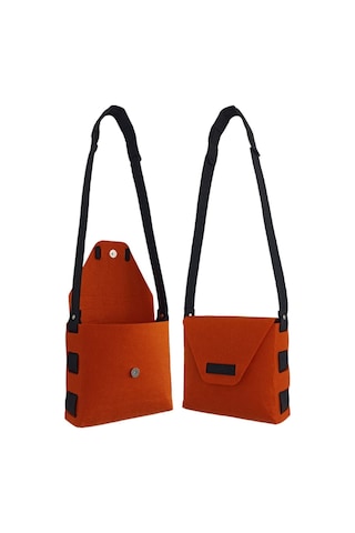Kız Çocuk Omuz Çantası Keçe Sağlıklı Dikişsiz Etkinlik Günlük Çanta Turuncu-siyah Turuncu