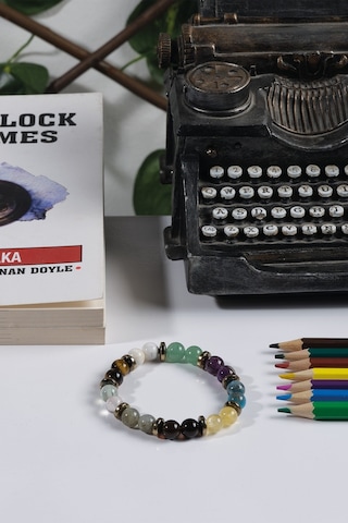 Ssilhoutte Doğaltaş Sertifikalı Doğaltaş Öğrenci Okul Başarı Bilekliği Akik Labradorit Ametist Sitrin Hediye Bileklik Çok Renkli