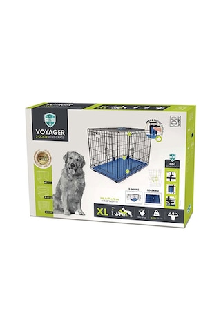 M-pets Voyager 2 Kapılı Köpek Kafesi Xlarge Mavi 106x71x76 Cm 244-52028.04