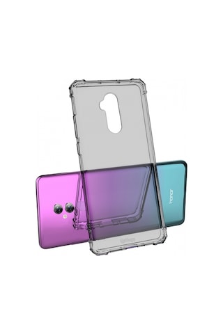 Blogy Mate 20 Lite İle Uyumlu Crystal Fit Kılıf Smoke Black