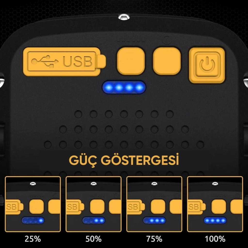 Şarj Edilebilir Çalışma Lambası - Wison - Çok Fonksiyonlu - Mıknatıs & Kancalı Açık Gri