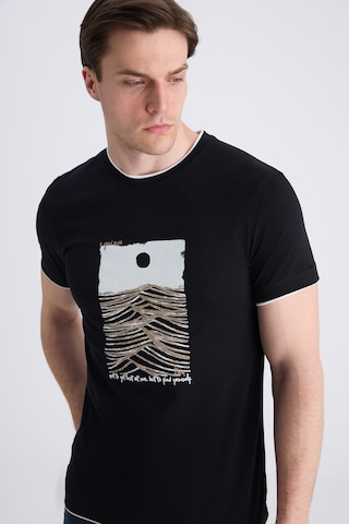 Twn Slim Fit Siyah Düz %100 Pamuklu T-shirt 2ec143831113m 001