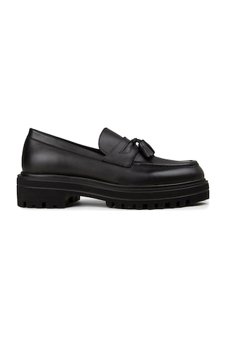 Deery Kadın Siyah Hakiki Deri Püsküllü Loafer - 02020zsyhe03