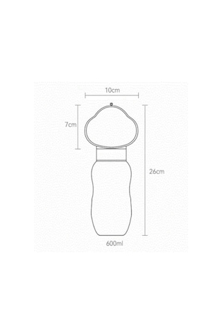Floriashopping Pet Seyahat Su Şişesi Yeni Kupası Açık Besleyici Kase 600ml Beyaz