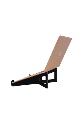 Bk Gift Taşınabilir Ahşap Notebook Laptop Standı Siyah