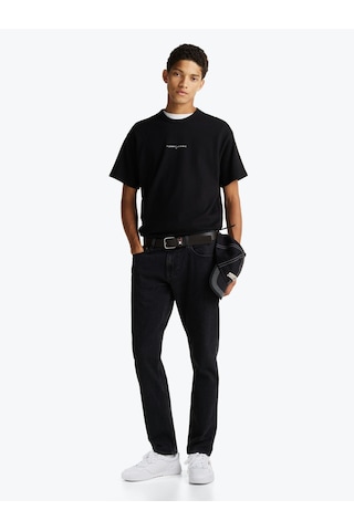 Tjm Rlx Lınear Logo Tee Erkek Siyah T-shirt - Dm0dm21110 Siyah