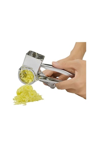 Pazly Cbtx Peynir Rende Döner Kabı Paslanmaz Çelik El Kranklı Döner Parçalayıcı, Pullarla Birlikte Gri