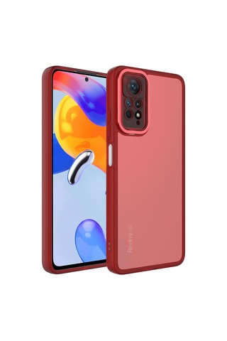 Xiaomi Redmi Note 11 Pro 5g Kılıf Kamera Korumalı Transparan Zore Post Kapak Kırmızı